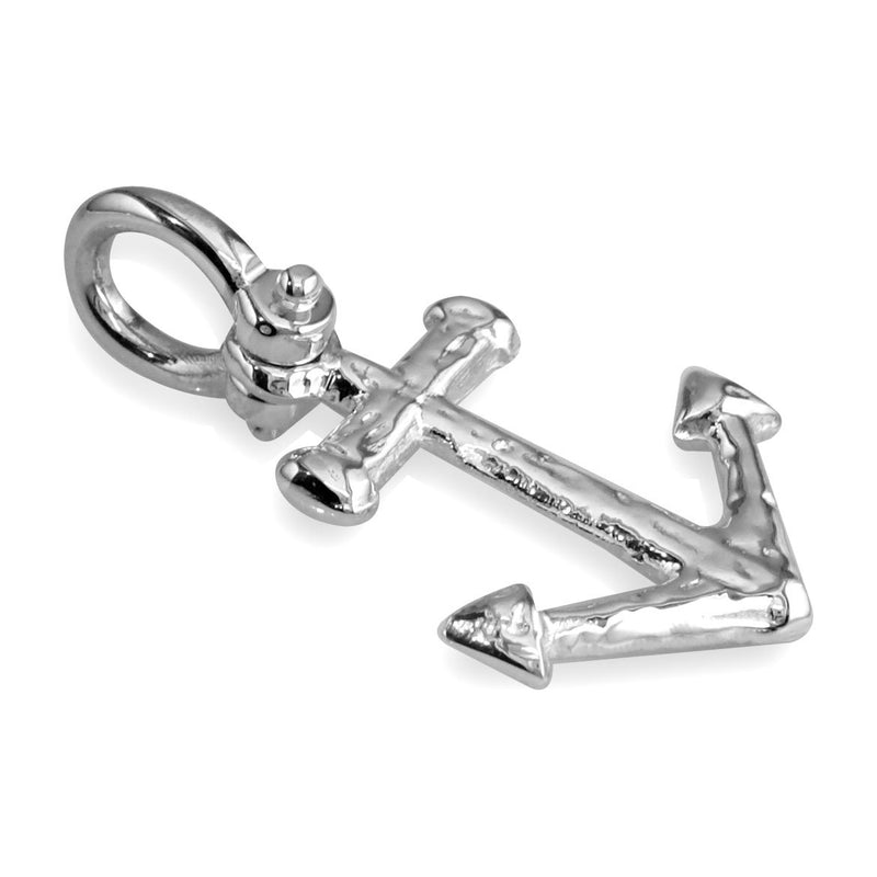 Large Anchor Charm in 14k White Gold