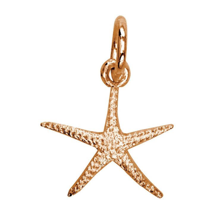 Mini Thin Starfish Charm in 14K Pink Gold
