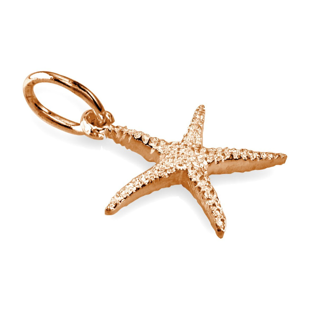 Mini Thin Starfish Charm in 14K Pink Gold