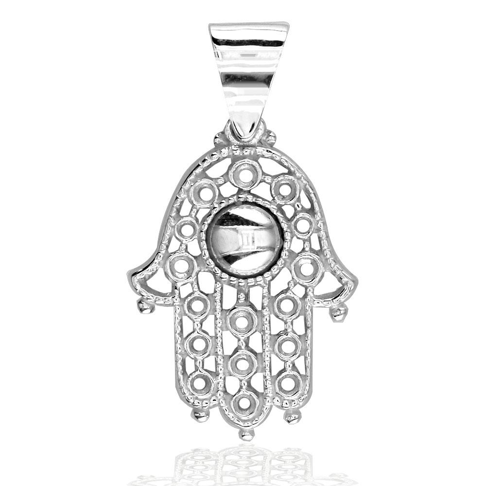 Vintage Style Hamsa, Hand of God Charm in Sterling Silver