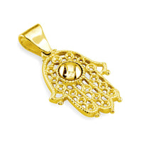 Vintage Style Hamsa, Hand of God Charm in 14K Yellow Gold
