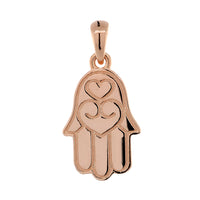 Double-sided Small Hamsa, Hand of God Charm in 18K Pink, Rose Gold