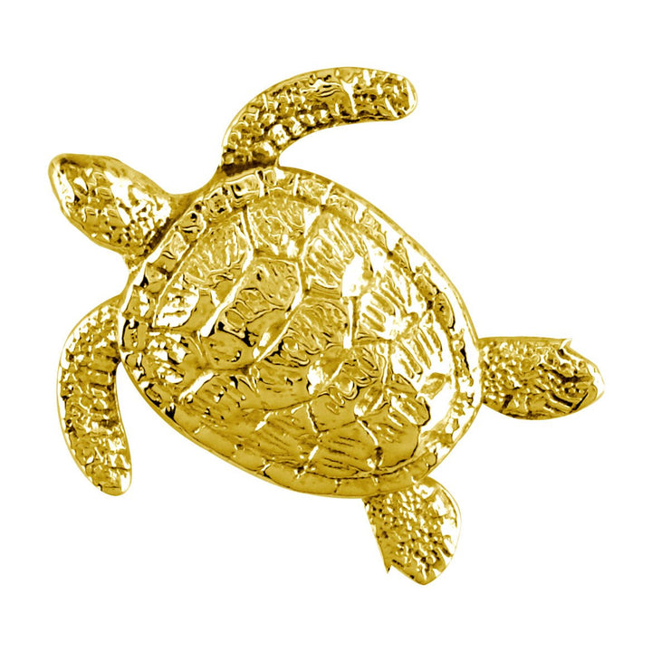 3D Sea Turtle Charm in 14K Yellow Gold