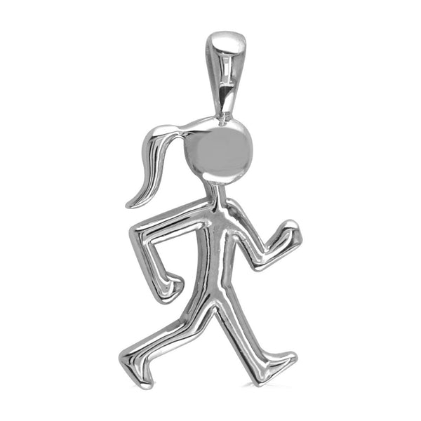 Lady Racewalker Charm in Sterler Silver
