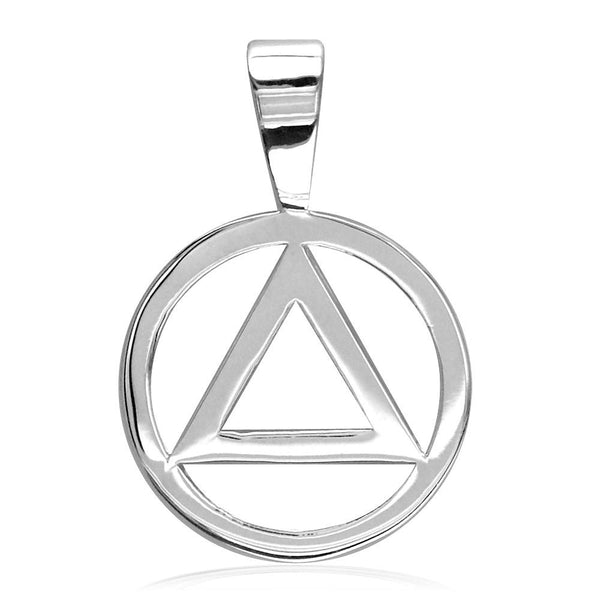 Small Alcoholics Anonymous AA Sobriety Charm in Sterling Silver