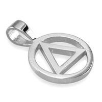 Small Alcoholics Anonymous AA Sobriety Charm in Sterling Silver