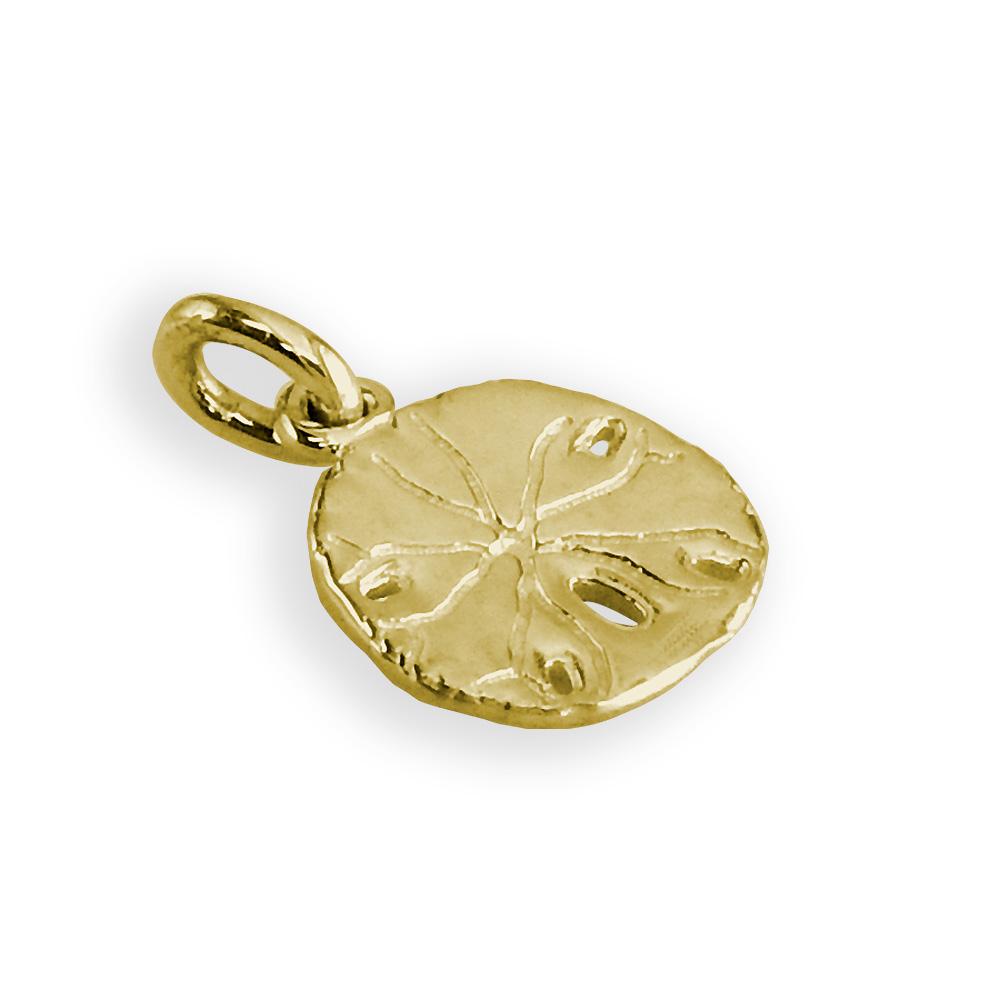 Mini Sand Dollar Charm in 14K Yellow Gold