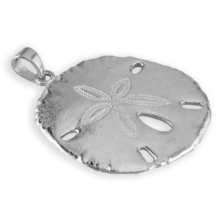 Large Sand Dollar Charm in Sterling Silver