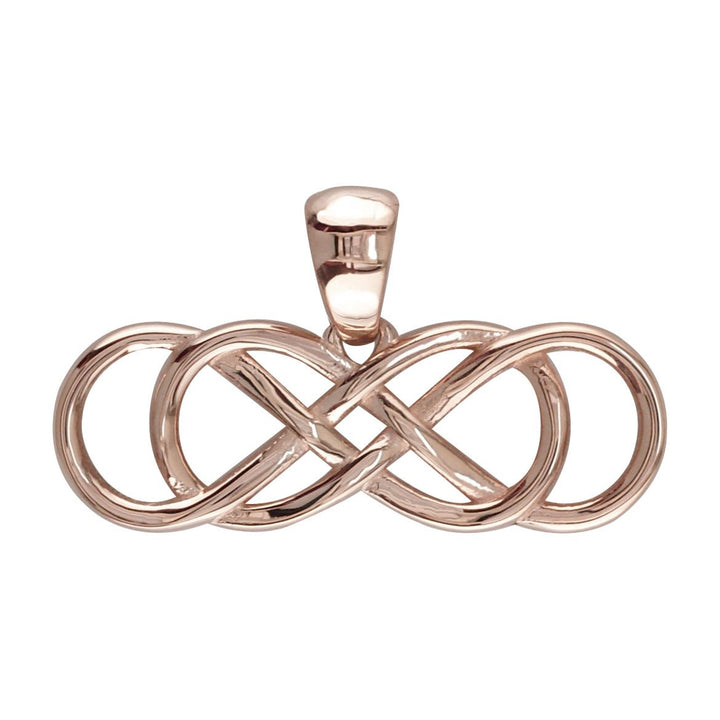 Large Double Infinity Symbol Sideways Charm in 14K rose (pink) gold