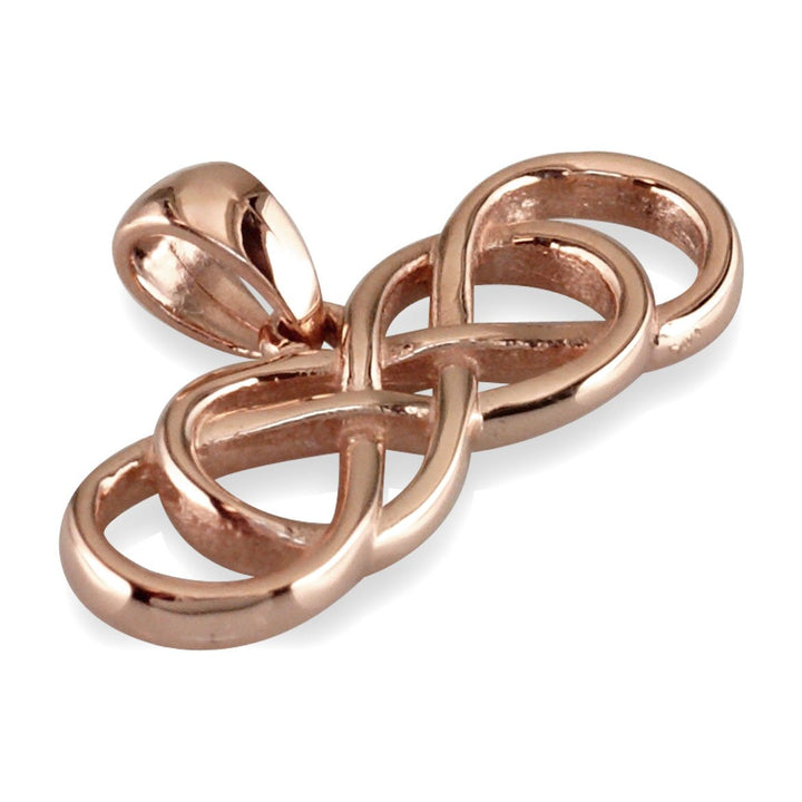 Large Double Infinity Symbol Sideways Charm in 14K rose (pink) gold