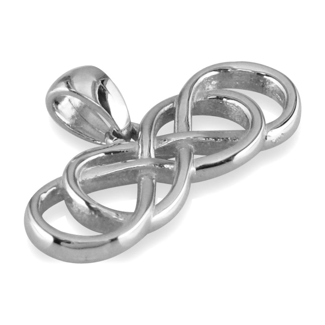 Large Double Infinity Symbol Sideways Charm in 18K white gold