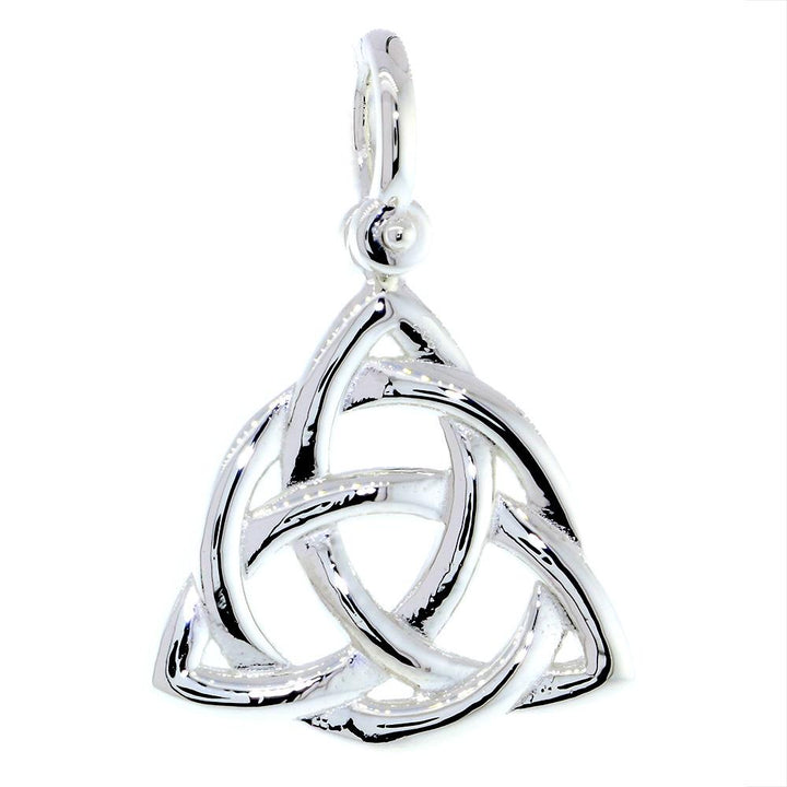 Large Triquetra Irish Infinity Knot Symbol Charm in 14K White Gold
