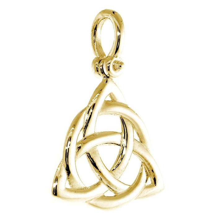 Large Triquetra Irish Infinity Knot Symbol Charm in 14K Yellow Gold