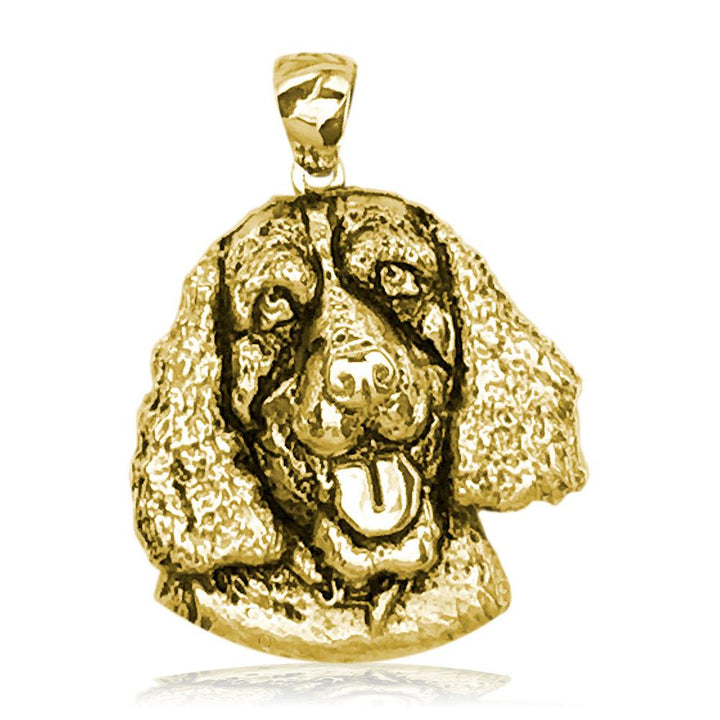 Doggy Portrait Charm with Black in 14k Yellow Gold