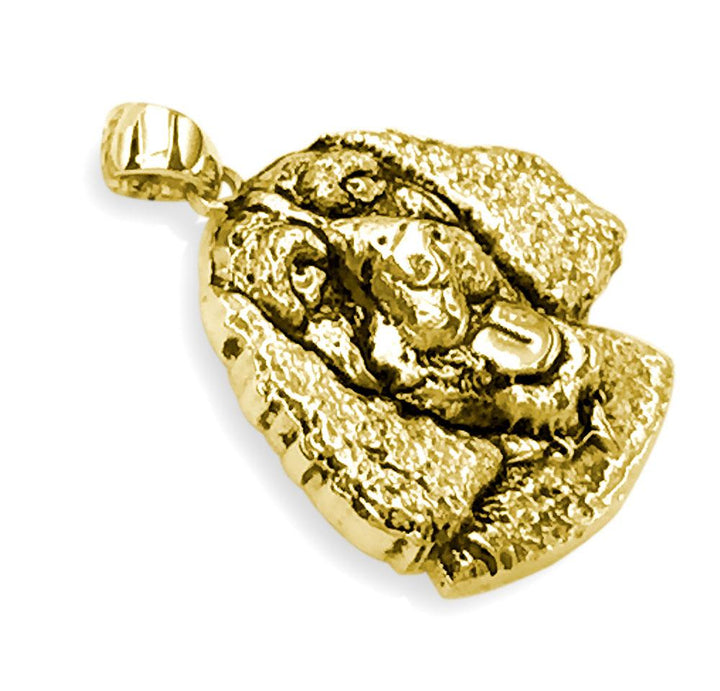 Doggy Portrait Charm with Black in 14k Yellow Gold