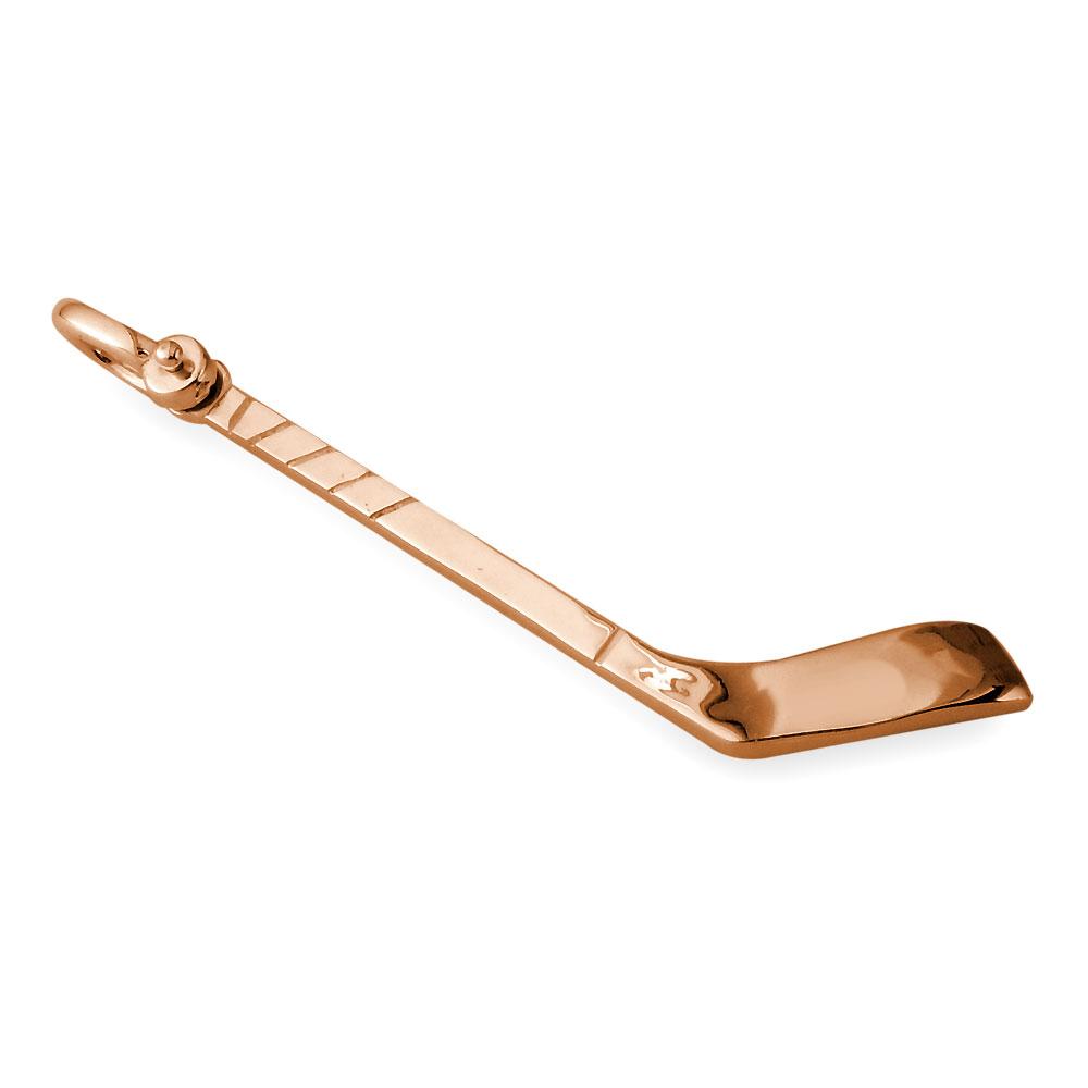 Extra Large Hockey Stick Charm in 14K Pink, Rose Gold