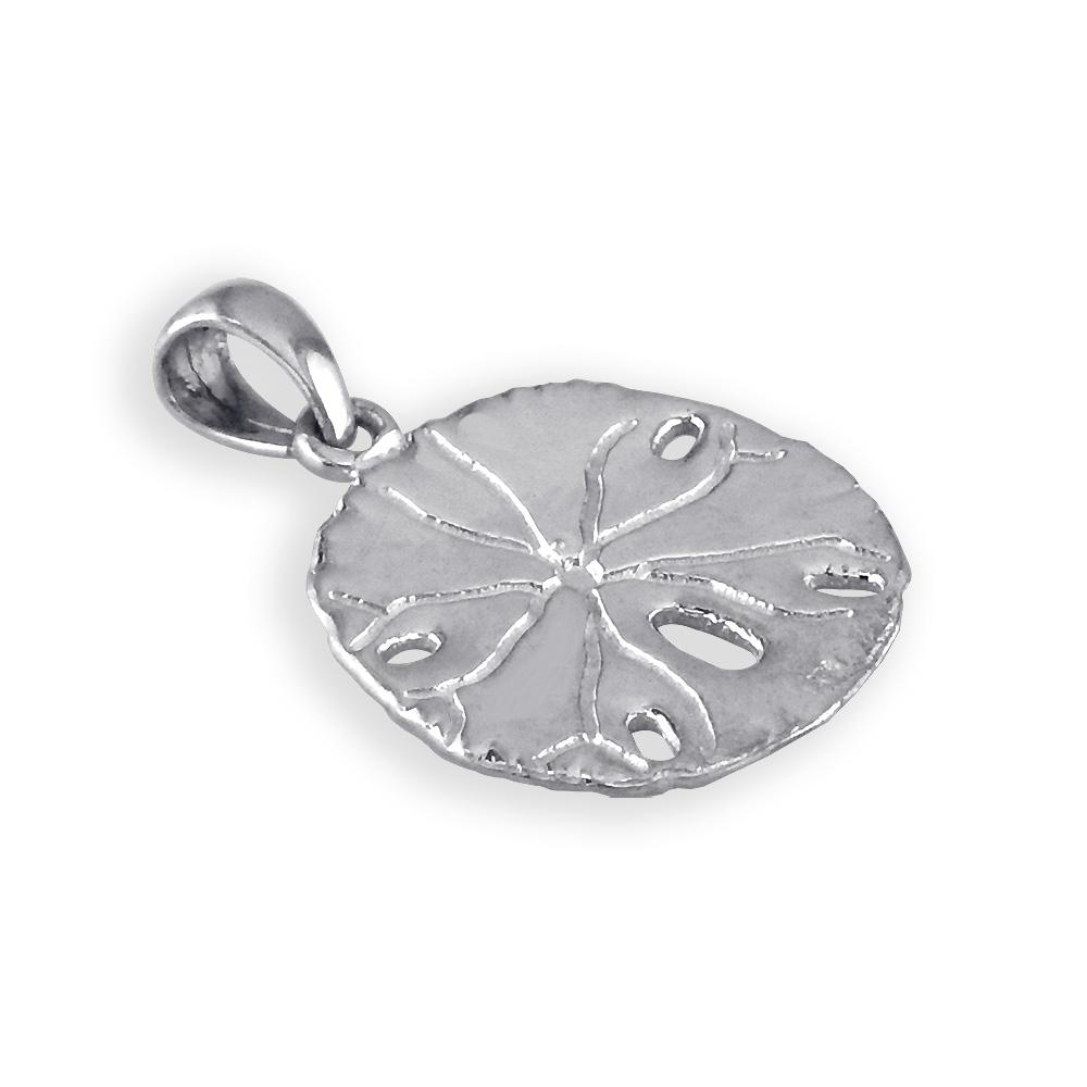 Small Sand Dollar Charm in 14K White Gold