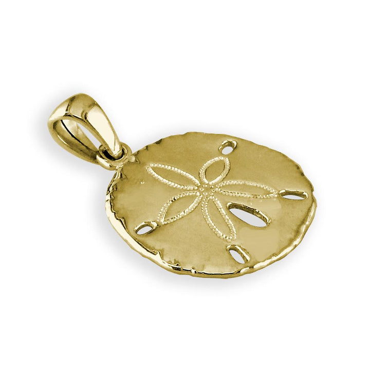 Small Sand Dollar Charm in 18k Yellow Gold
