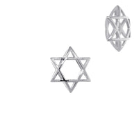 13mm 3D Open Domed Jewish Star of David Charm in Sterling Silver