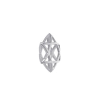 13mm 3D Open Domed Jewish Star of David Charm in Sterling Silver