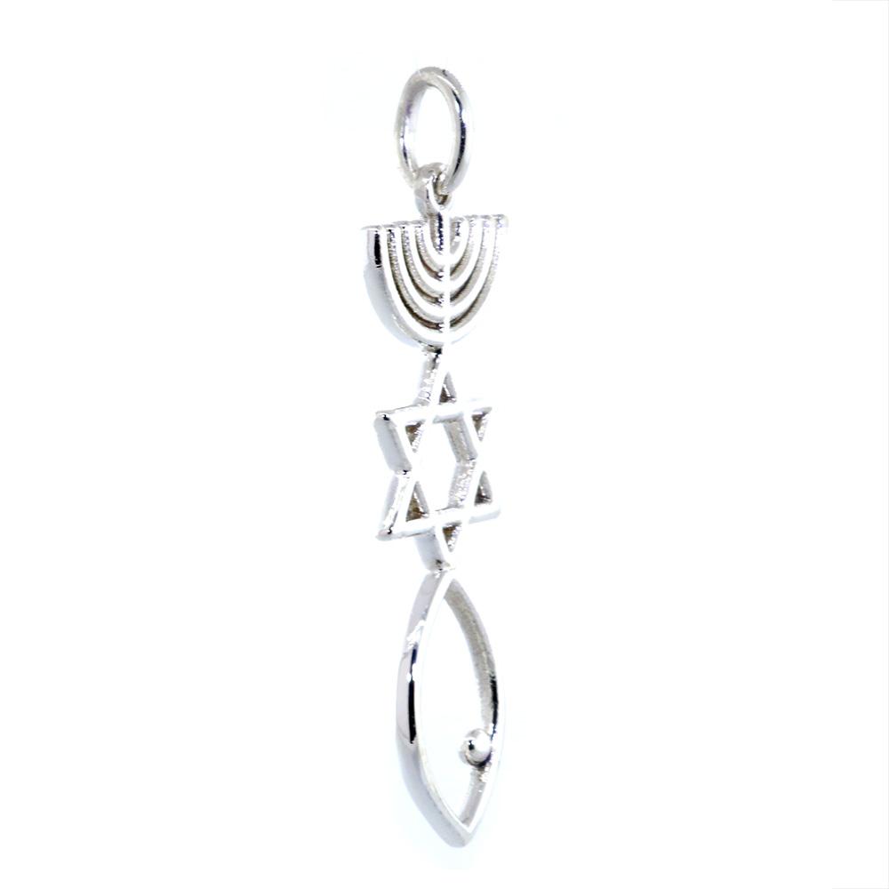 Large Messianic Seal Jewelry Charm in Sterling Silver