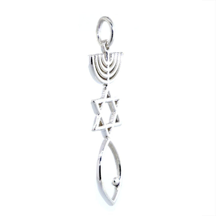Large Messianic Seal Jewelry Charm in 14K White Gold