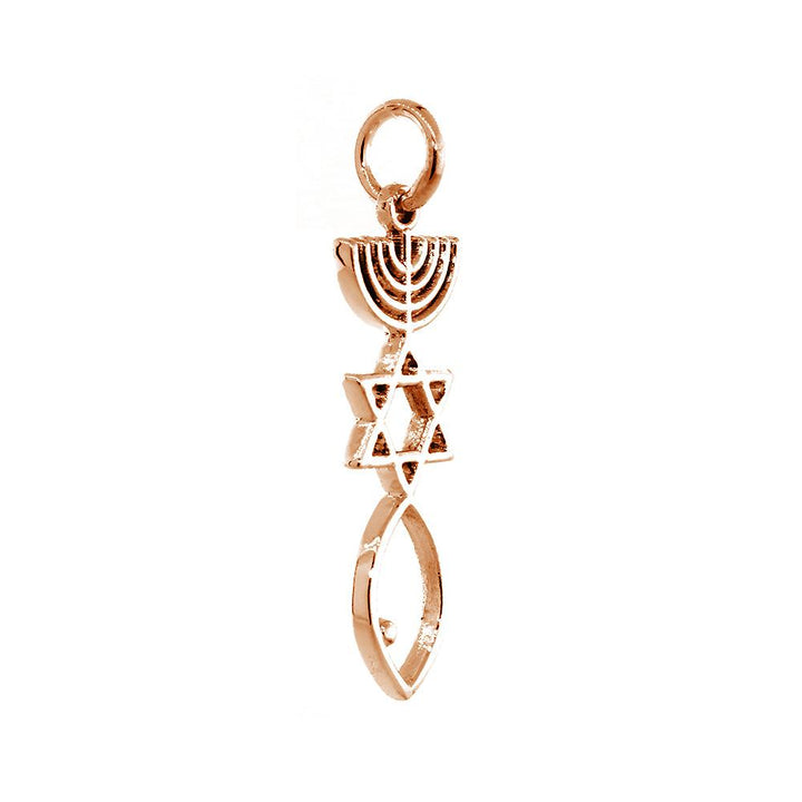 Small Messianic Seal Jewelry Charm in 14K Pink, Rose Gold