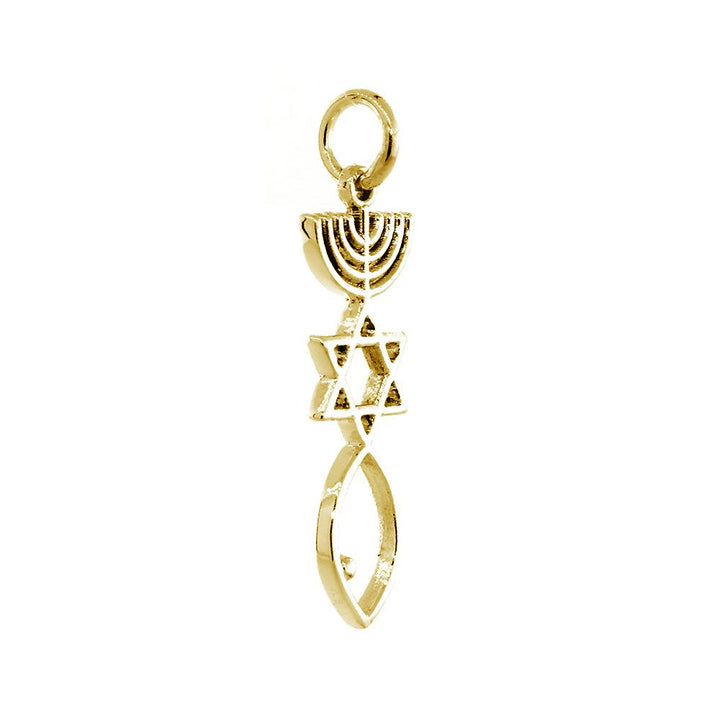Small Messianic Seal Jewelry Charm in 14K Yellow Gold