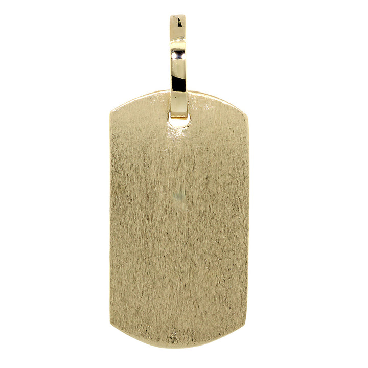 36mm Hardcore Metal Snake Skin Cross Pendant Dog Tag in 14K Yellow and White Gold