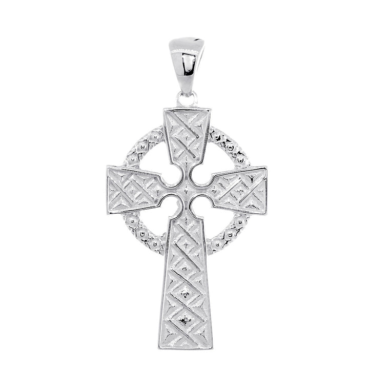 Large Celtic Cross Charm in Sterling Silver
