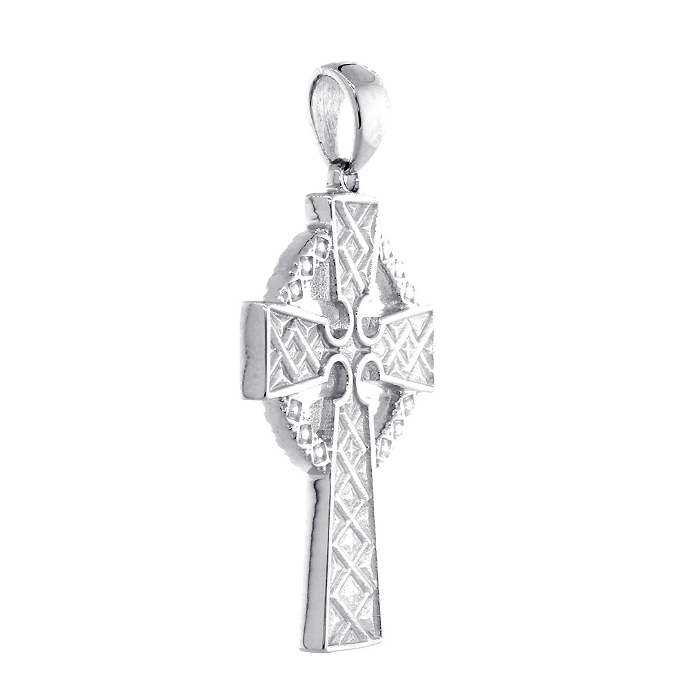 Large Celtic Cross Charm in Sterling Silver