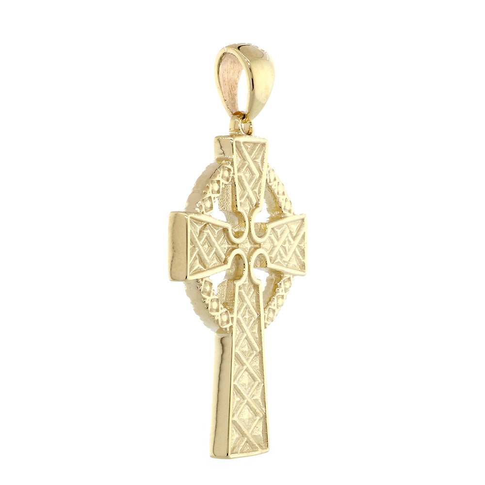 Large Celtic Cross Charm in 14k Yellow Gold
