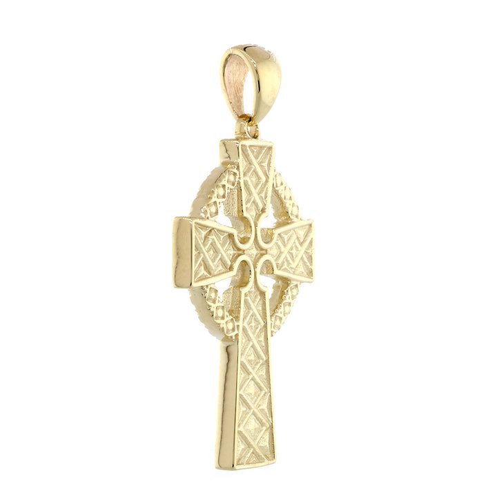 Large Celtic Cross Charm in 18k Yellow Gold