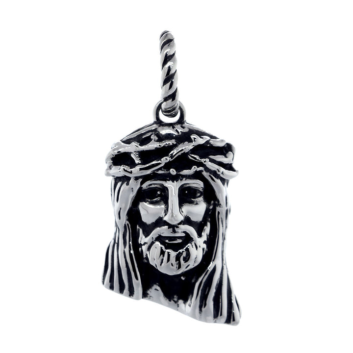 Large Jesus Christ Crown of Thorns Charm, 28mm in 14k White Gold