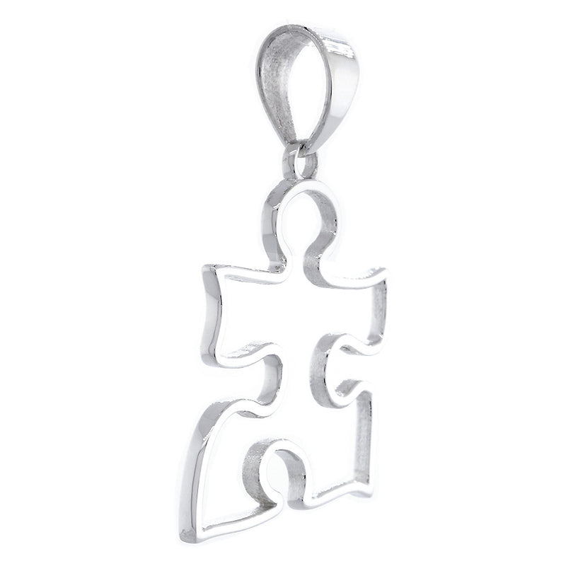 Extra Large Open Autism Awareness Charm, 28mm in Sterling Silver