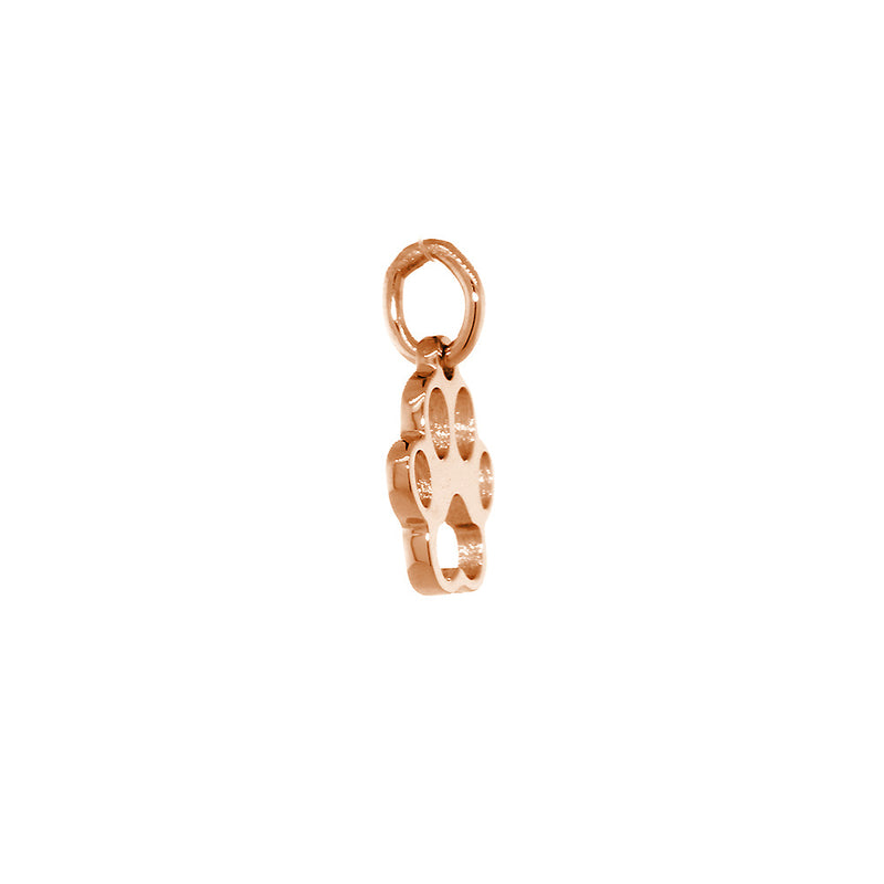 8mm Open Dog Paw Charm in 14k Pink, Rose Gold