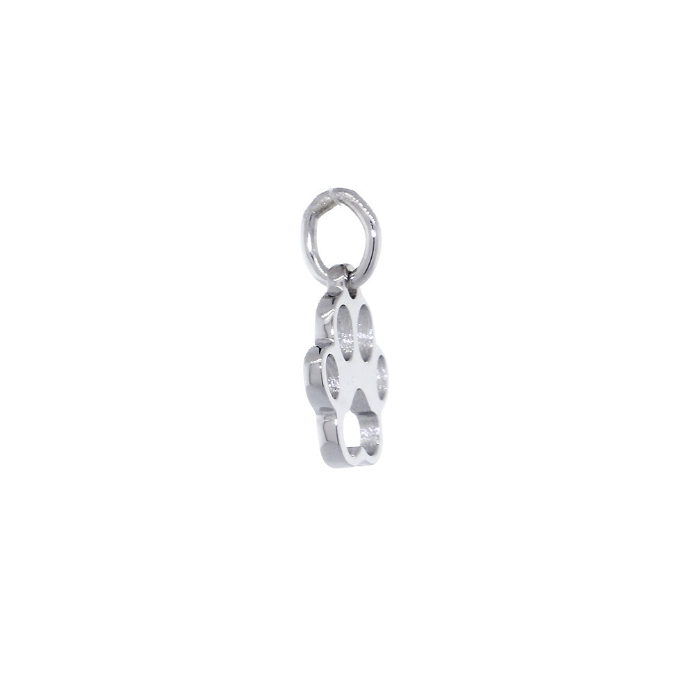 8mm Open Dog Paw Charm in Sterling Silver