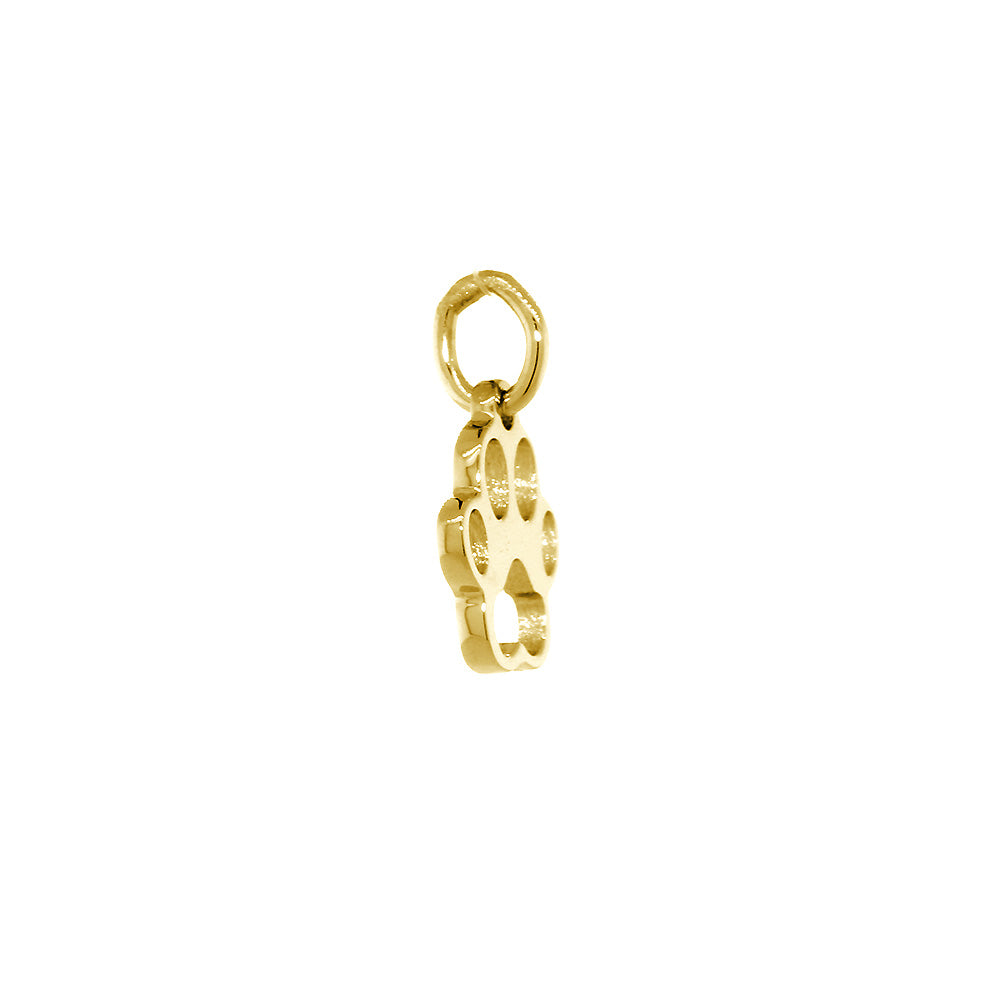8mm Open Dog Paw Charm in 18k Yellow Gold