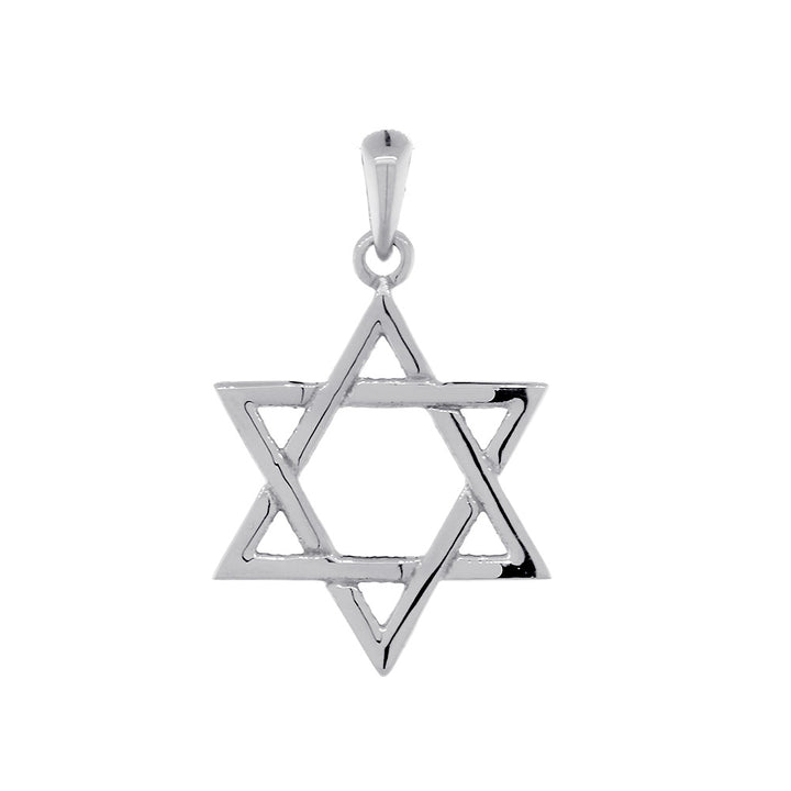 17mm Thin Jewish Star of David Charm in Sterling Silver