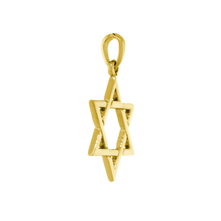 17mm Thin Jewish Star of David Charm in 14k Yellow Gold
