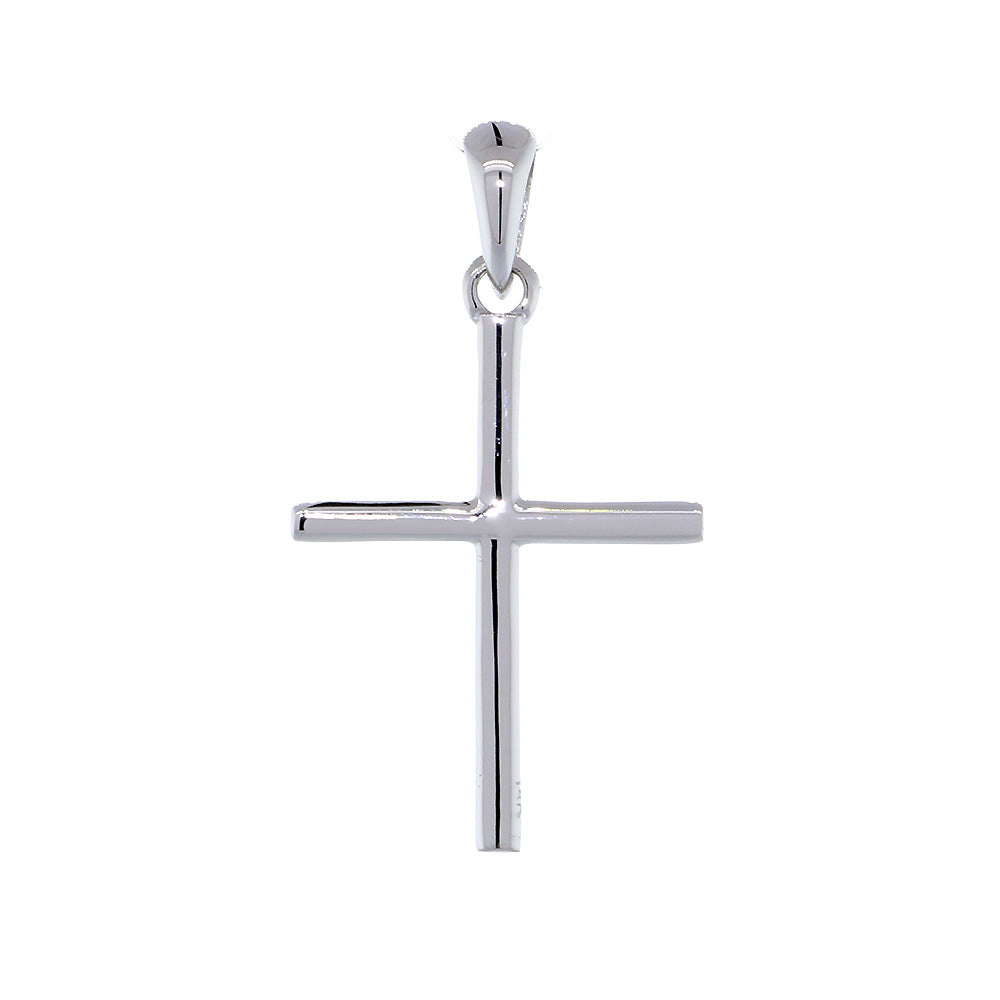 18mm Thin Cross Charm in Sterling Silver