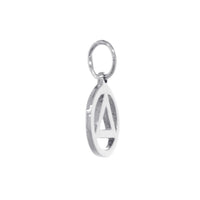 10mm AA Alcoholics Anonymous Sobriety Charm in 14k White Gold