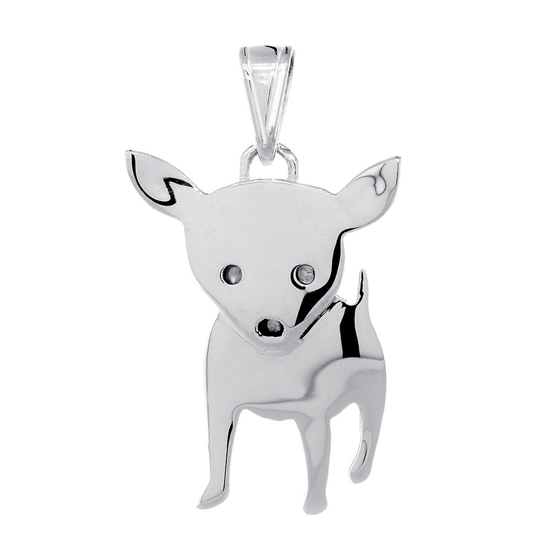 30mm Movable Chihuahua Dog Charm in Sterling Silver