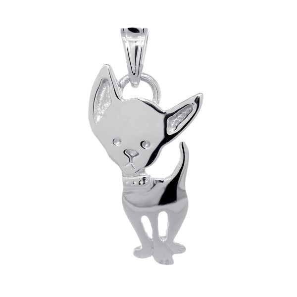 34mm Movable Chihuahua Dog Charm in Sterling Silver