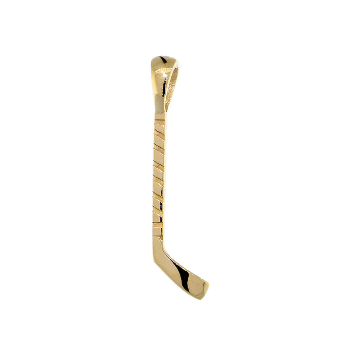 17mm Right Handed Ice Hockey Stick Charm in 18k Yellow Gold