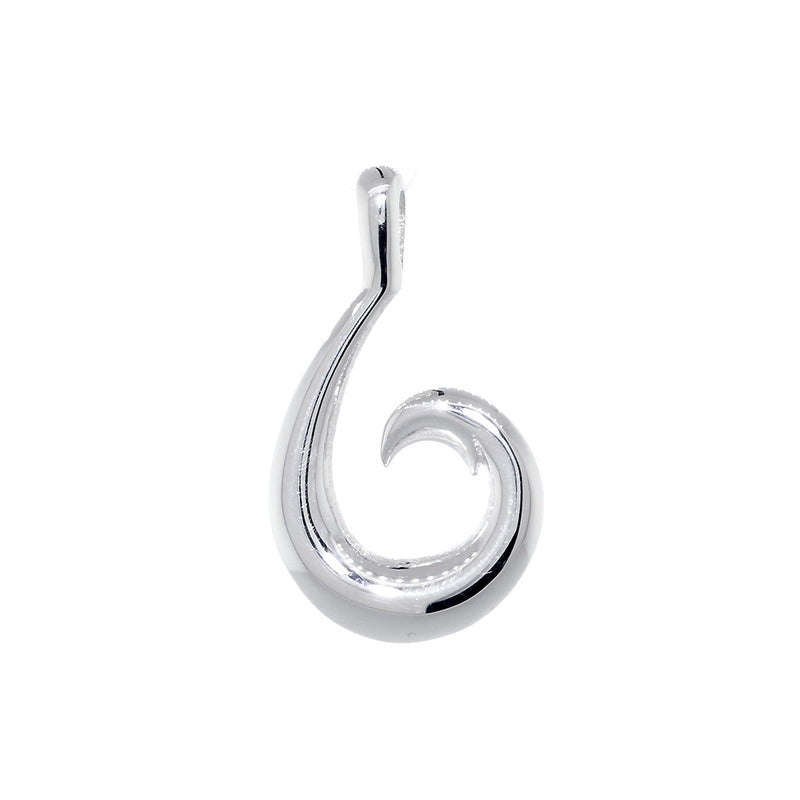 20mm Smooth Fish Hook Charm in Sterling Silver