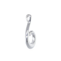 20mm Smooth Fish Hook Charm in Sterling Silver