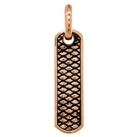 34mm Slim Tag Charm with Python Texture on Both Sides in 14k Pink, Rose Gold