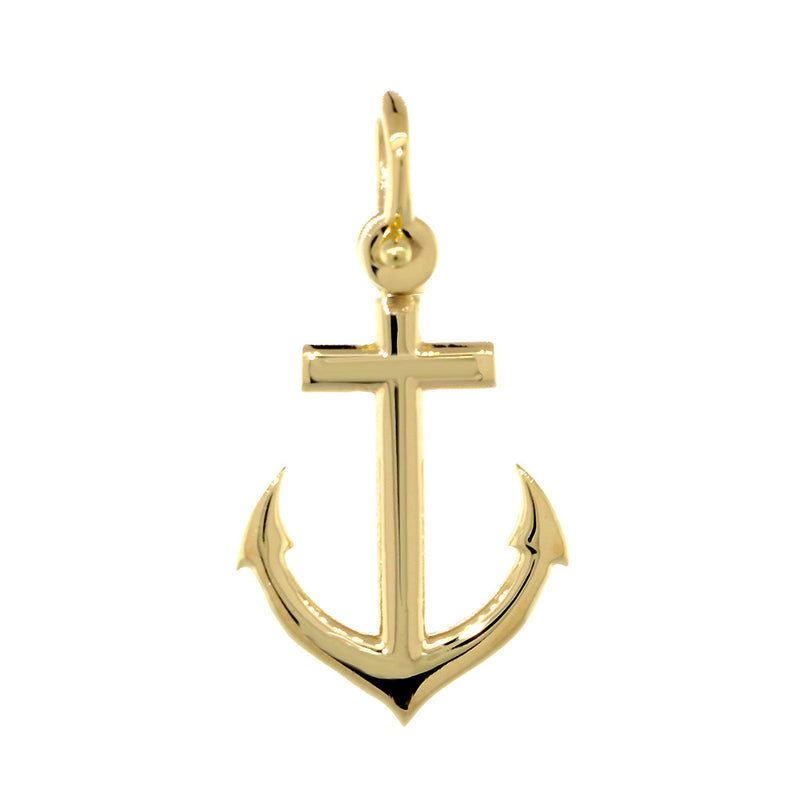 19mm Anchor Charm in 18k Yellow Gold