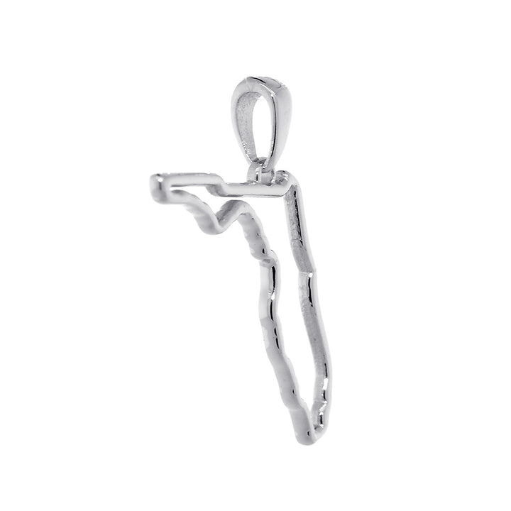 23mm Open State of Florida Charm in Sterling Silver
